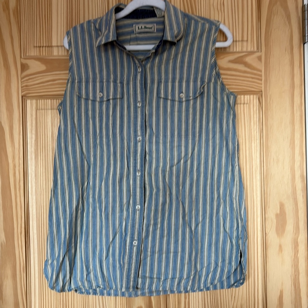 Vintage LL Bean Sleeveless Button Up
